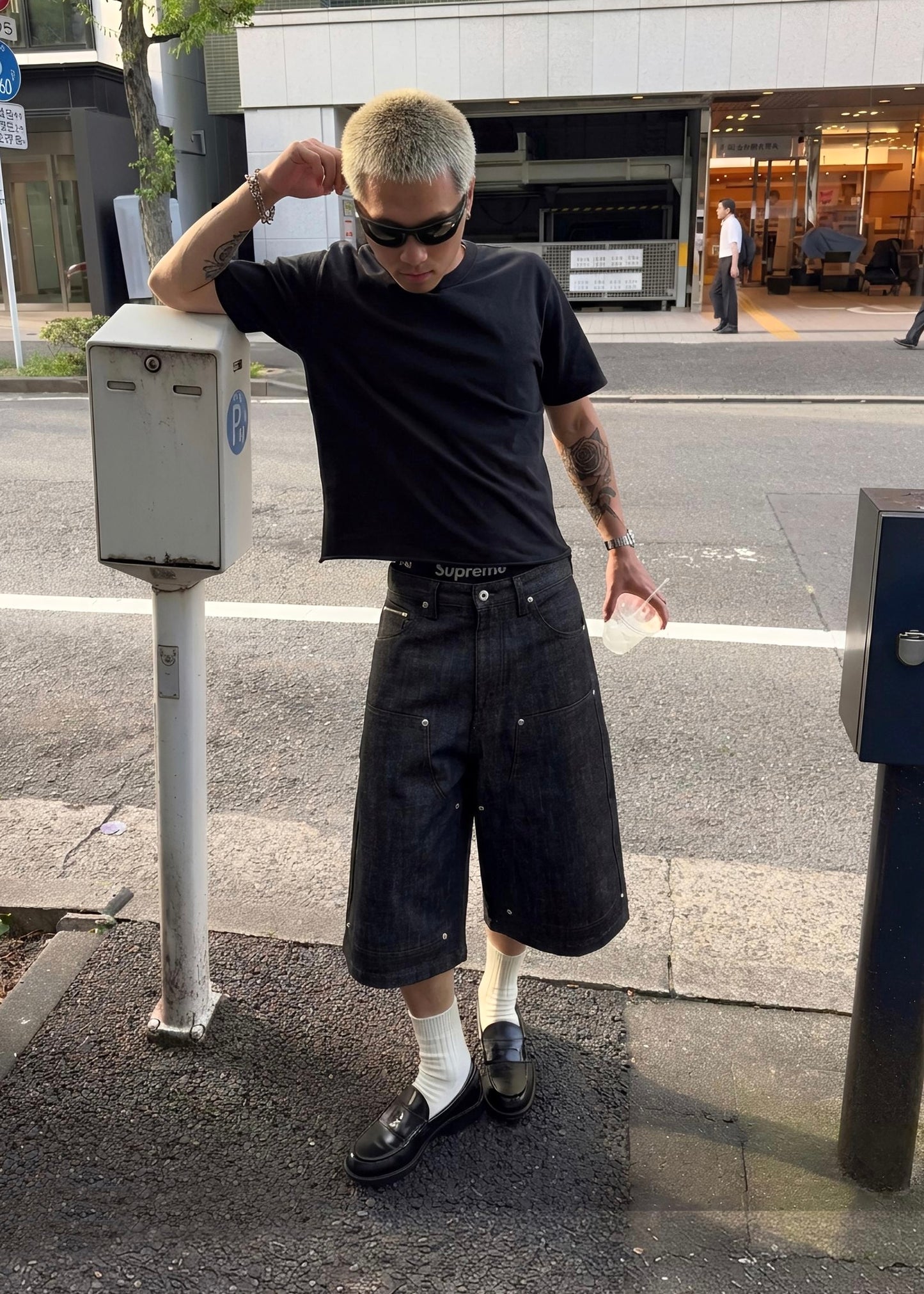 JET BLACK SELVEDGE RAW DENIM JORTS