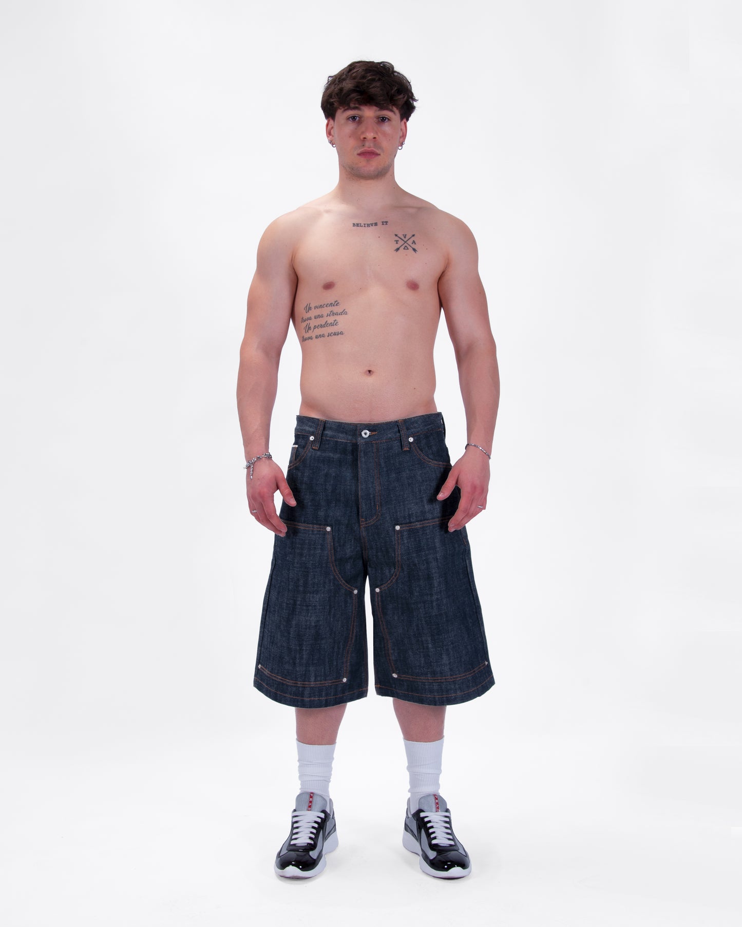 INDIGO SELVEDGE RAW DENIM JORTS
