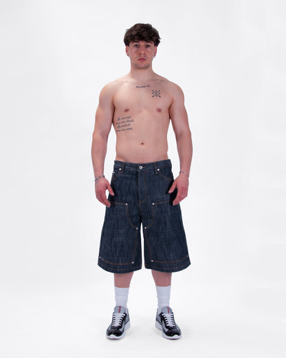 INDIGO SELVEDGE RAW DENIM JORTS