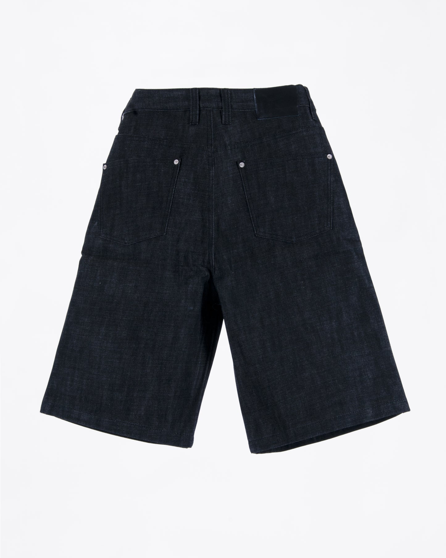 JET BLACK SELVEDGE RAW DENIM JORTS
