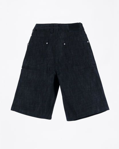 JET BLACK SELVEDGE RAW DENIM JORTS