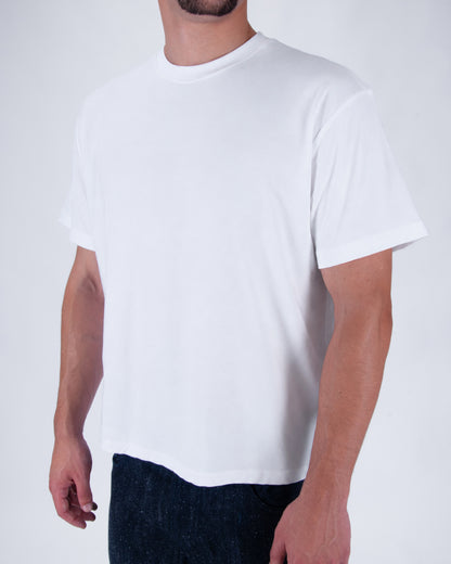 Everyday White Cotton Single Stitch Tee