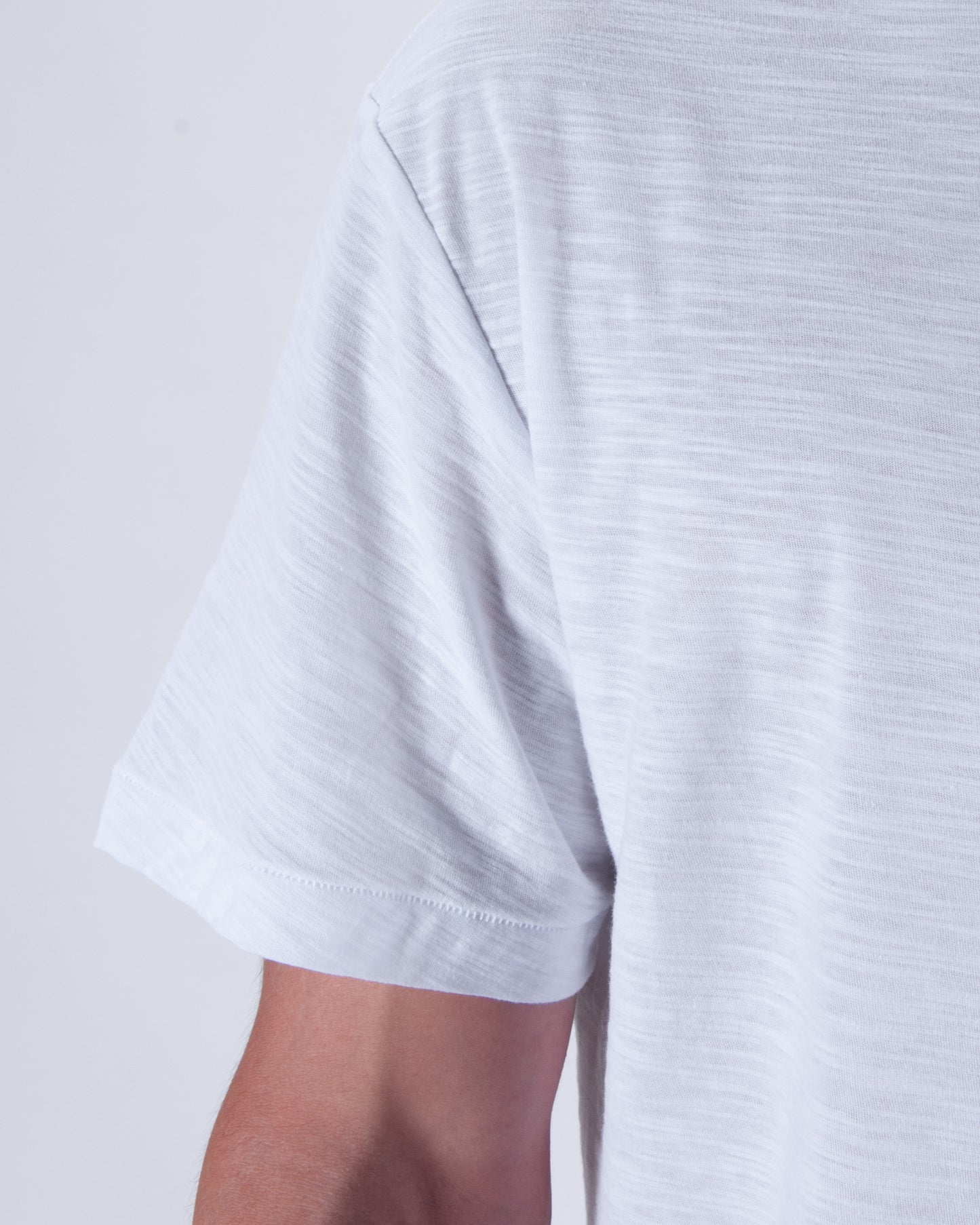 "Made for golden hours" White Slub Cotton Single Stitch Tee