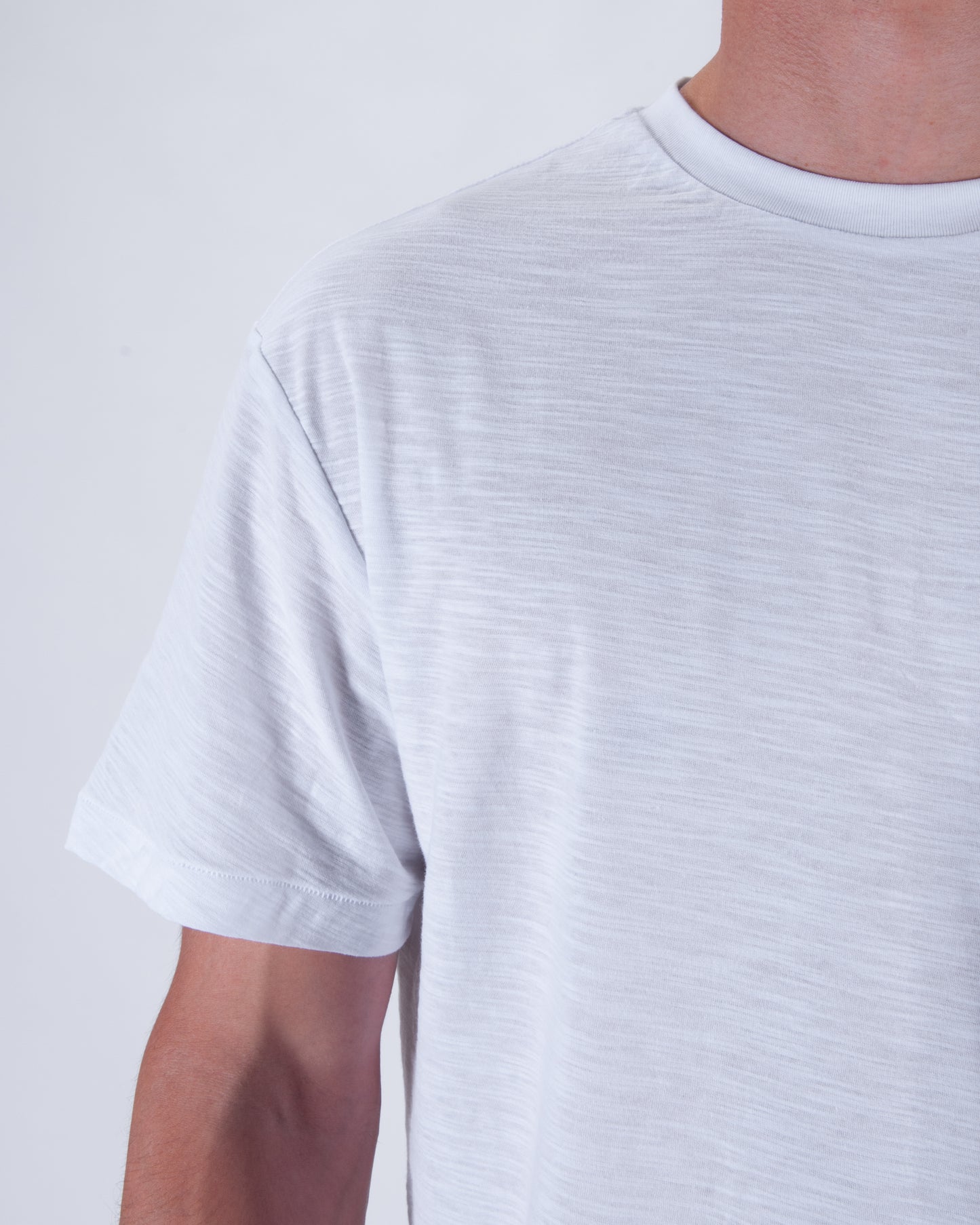 Everyday White Slub Cotton Single Stitch Tee