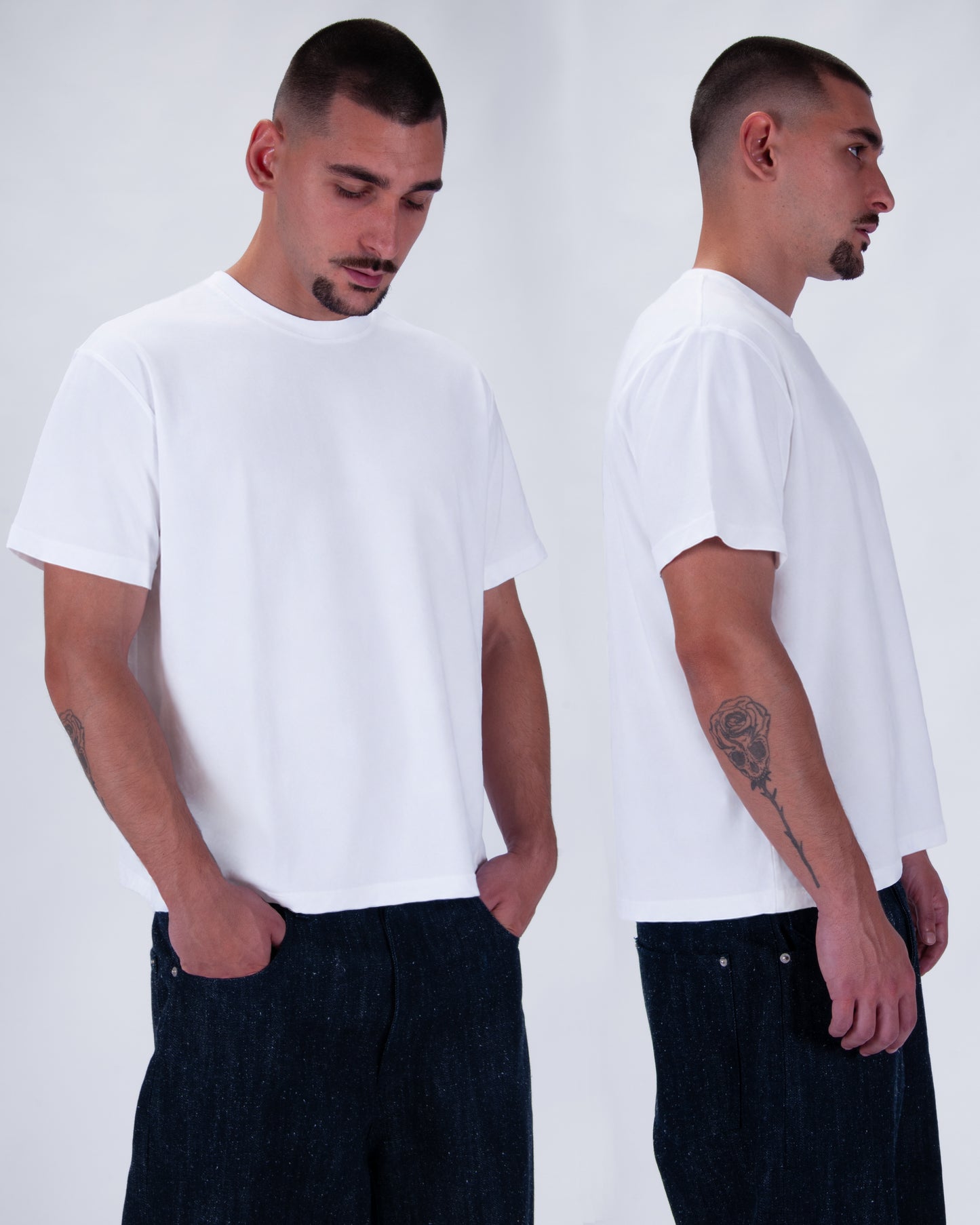 Everyday White Cotton Single Stitch Tee