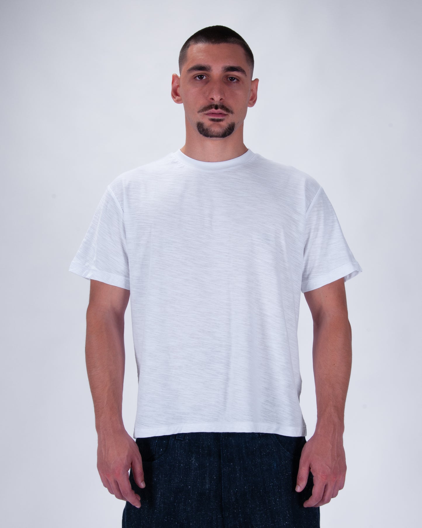Everyday White Slub Cotton Single Stitch Tee