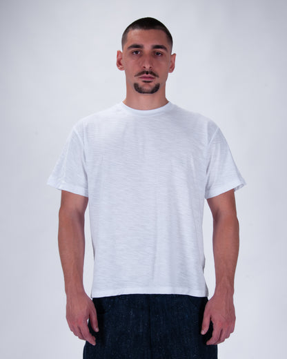 Everyday White Slub Cotton Single Stitch Tee