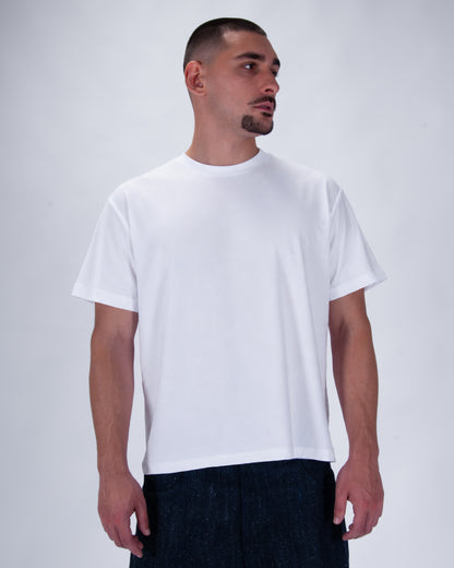 Everyday White Cotton Single Stitch Tee