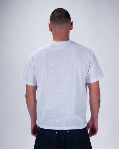 Everyday White Slub Cotton Single Stitch Tee