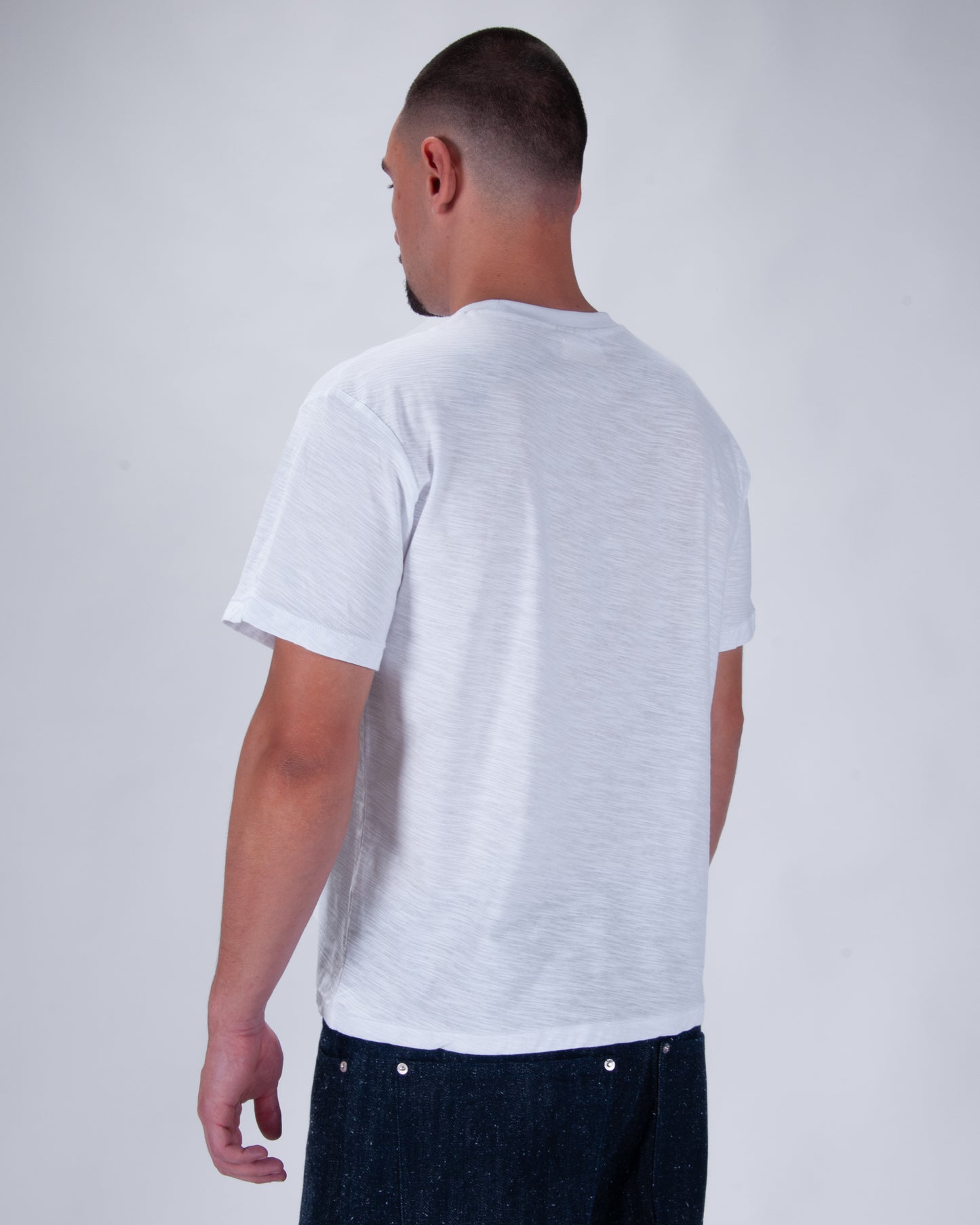 Everyday White Slub Cotton Single Stitch Tee