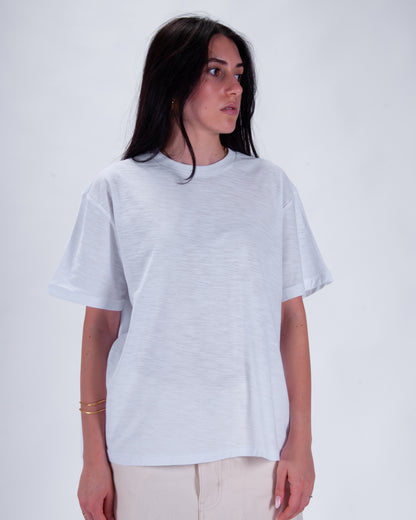 Everyday White Slub Cotton Single Stitch Tee