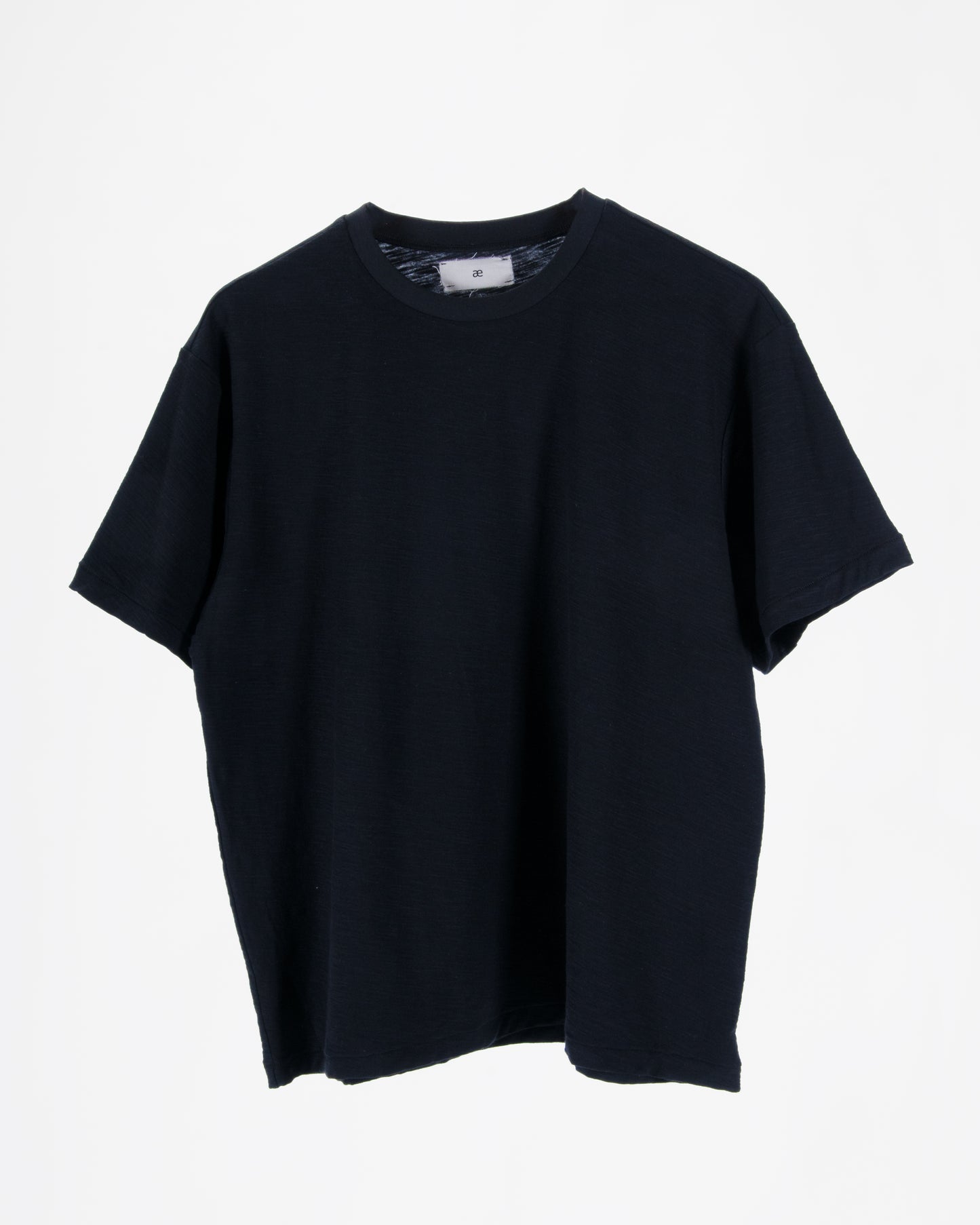 Everyday Black Slub Cotton Single Stitch Tee