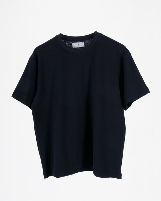 Everyday Black Slub Cotton Single Stitch Tee