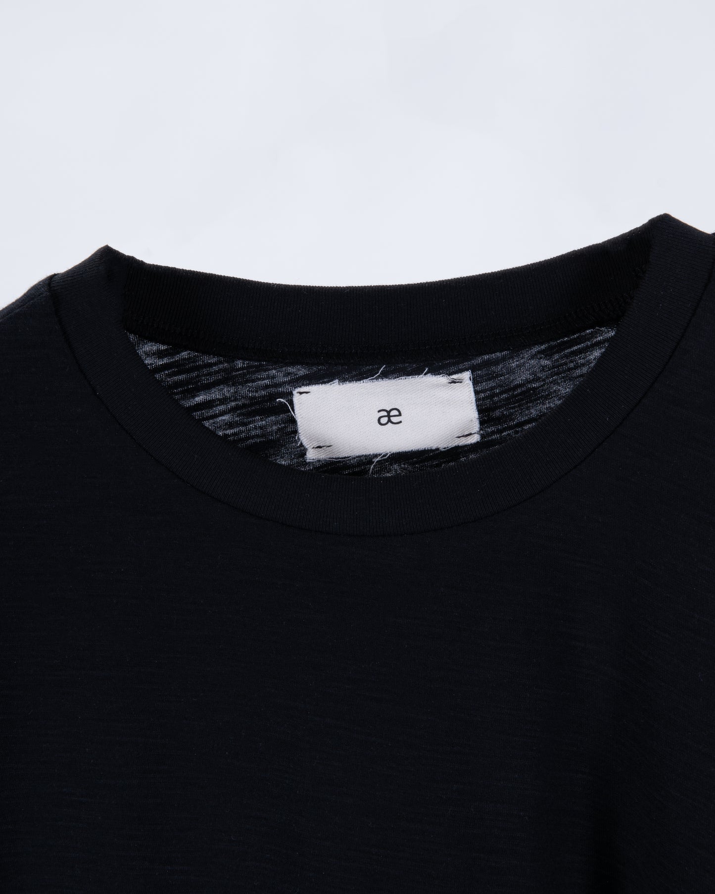 Everyday Black Slub Cotton Single Stitch Tee