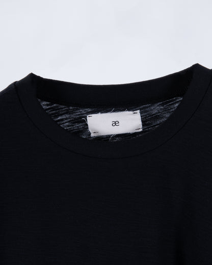 Everyday Black Slub Cotton Single Stitch Tee