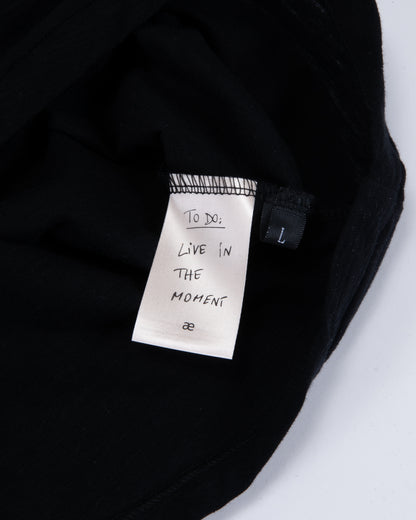 Everyday Black Slub Cotton Single Stitch Tee