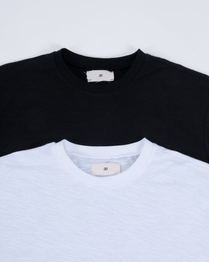 Everyday White Slub Cotton Single Stitch Tee
