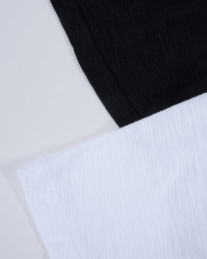 Everyday Black Slub Cotton Single Stitch Tee