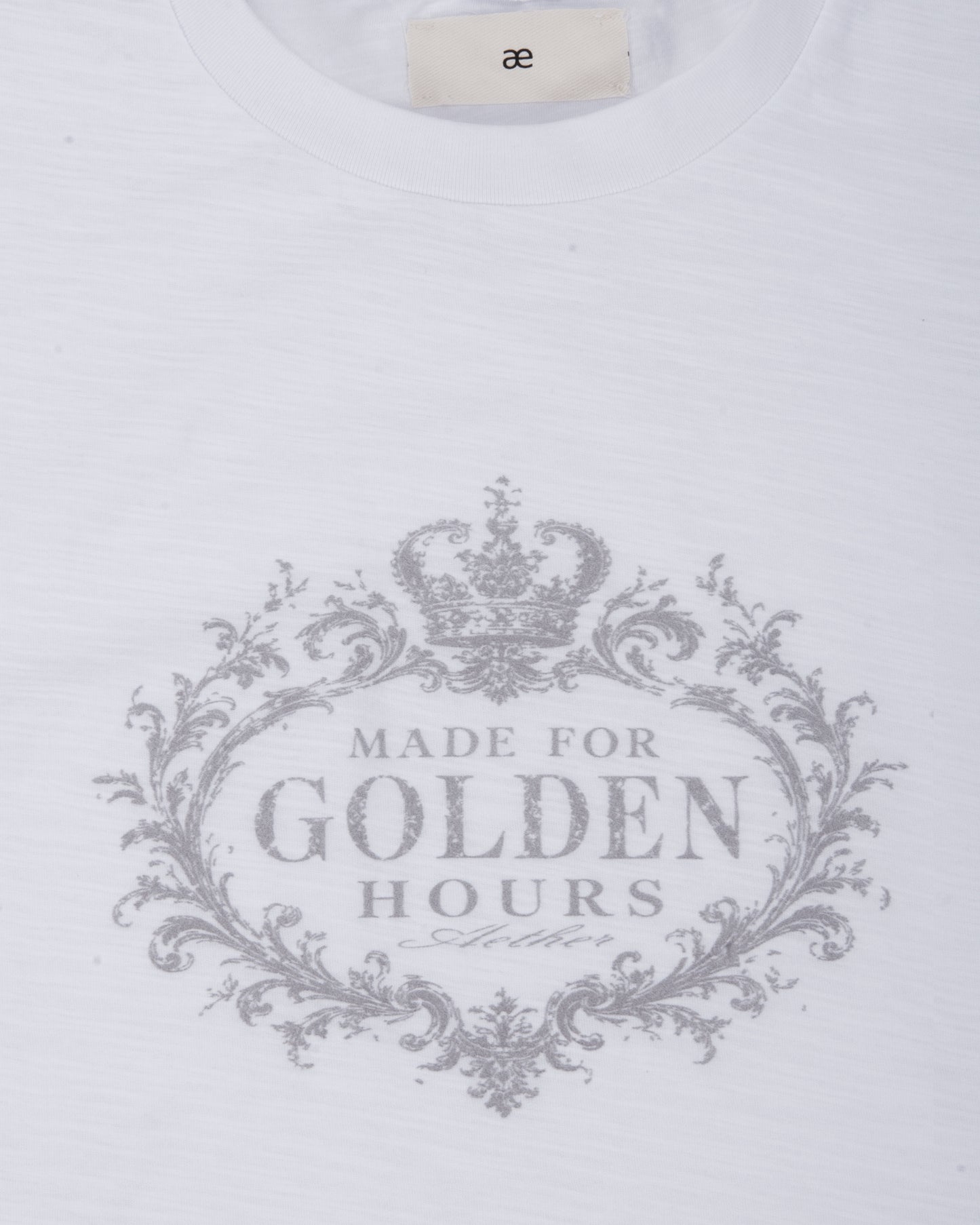 "Made for golden hours" White Slub Cotton Single Stitch Tee