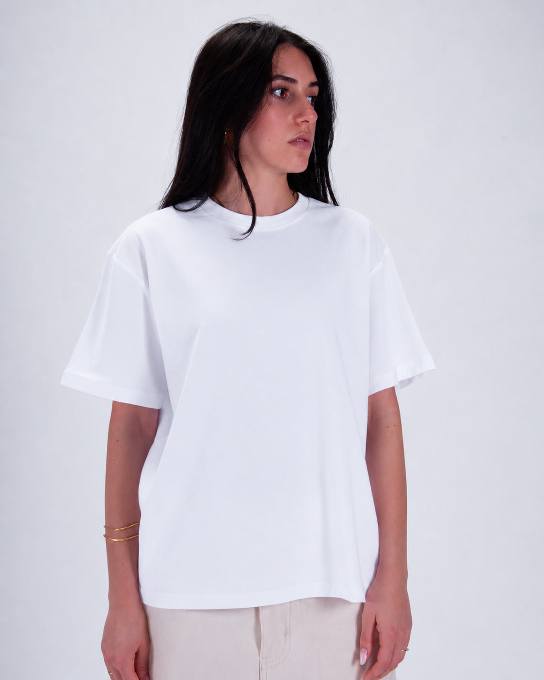 Everyday White Cotton Single Stitch Tee