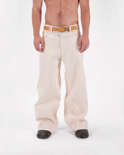 Mustard Croco Leather Belt