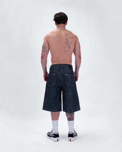 INDIGO SELVEDGE RAW DENIM JORTS