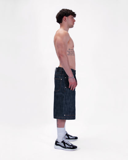 INDIGO SELVEDGE RAW DENIM JORTS