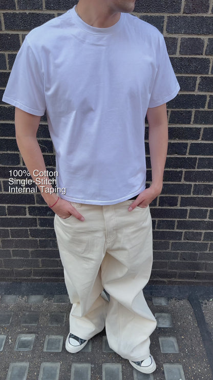 Everyday White Cotton Single Stitch Tee